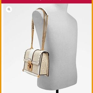Aldo White and Gold Designer Women's Bag